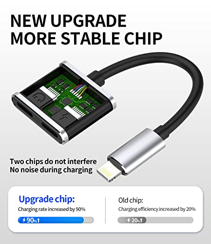 Dual Lightning Jack Dongle Splitter(2 in 1)iPhone Headphone Adapter Apple MFI Certified Audio Charge Charger Aux Cable Connector for 14 13 12 11 Pro Max Mini 7 8 X Xs Xr Ipad Air Earbud Cord Converter - Image 3