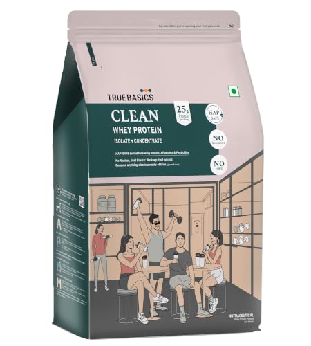 Image of TrueBasics Clean Whey Protein Powder Blend, Salted Dark Chocolate, 1kg