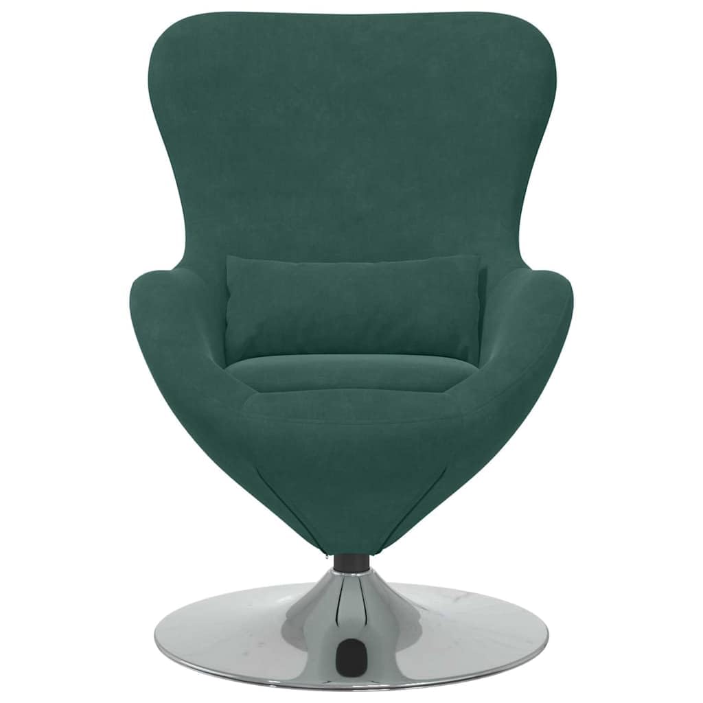 vidaXL Sillón Huevo Verde Oscuro Terciopelo | Ajusta como más te guste para estar cómodo, Mueve fácil en tu espacio, Un look moderno que combina con cualquier decoración
