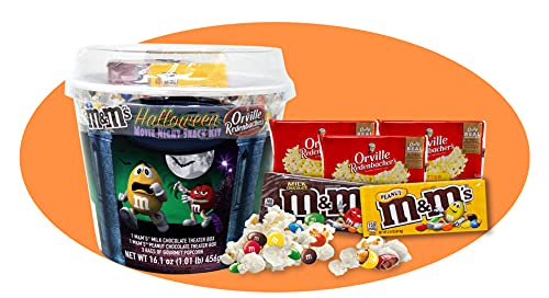 CandyRific Halloween Bucket Snack for The Family, 3 Classic Bags Microwavable Orville Redenbacherâ€™s Butter Popcorn (3.29 oz), 1 M&Mâ€™SÂ® Milk Chocolate & 1 M&Mâ€™SÂ® Peanut Chocolate Candy Boxes (3.10 oz)