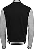 Build Your Brand Men's Sweat College Jacket T Shirt, Multicolour (Black/H.grey 00658), L UK #1