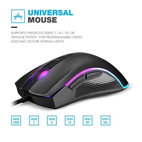 HIRALIY 5000 DPI 9 Programmable Buttons RGB