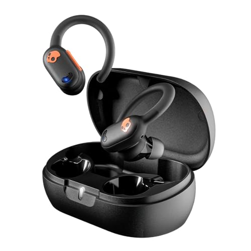 Skullcandy Push ANC Active in Ear Wireless Earbuds, 58 HR Battery, IP67 Waterproof, Wireless Charging, Microphone, Works with iPhone Android and Bluetooth Devices   True Black/Orange