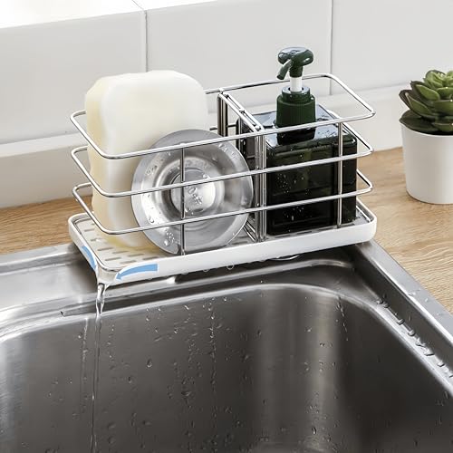 XG Glitter Kitchen Sink Storage Rack Sponge Holder –Stainless Steel Sink Box Utensil Holder Can Store sponges, Brushes,Durable, Easy-to-Clean for Kitchen & Bath Essentials Top