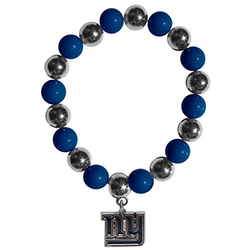 NFL Siskiyou Sports Womens New York Giants Chrome Bead Bracelet One Size Team Colors