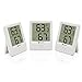 Geevon Thermometer Hygrometer 3er Set Temeo Hygro Innenklimaanzeige für Stand- oder Wandmontage