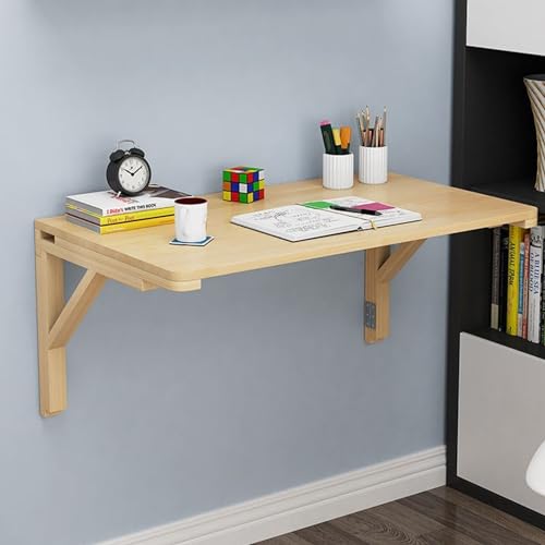 Table murale pliante en bois L50xI40 cm bureau d'ordinateur rabattable