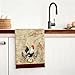 Verdiqor Chicken & Rooster Kitchen Towels Retro Farmhouse Dish Towels Set of 4, Absorbent Vintage Rustic Hand & Tea Towel, Rooster Kitchen Decor, Chicken Gifts for Women