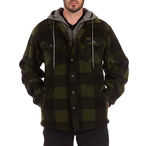 Smith's Workwear Chaqueta de forro polar Sherpa para hombre, Oliva/Negro-503, XX-Large