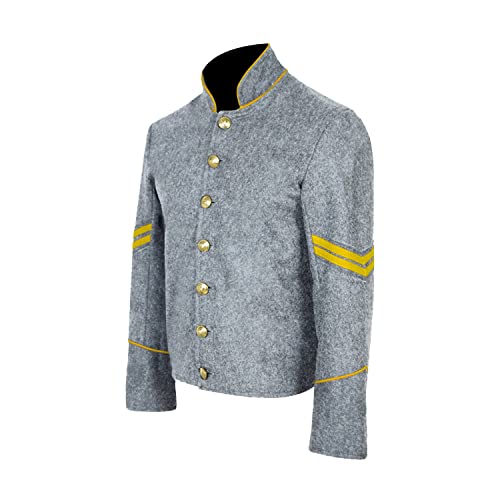 Heritage Robe Men's Civil War Corp Officer Wool Shell Jacket Historical Reenactment Clothing100% Wool Single-Breasted