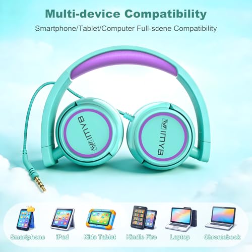 IMYB V1 Wired Kids Headphones (Green) – 85dB Volume-Limited — view 7