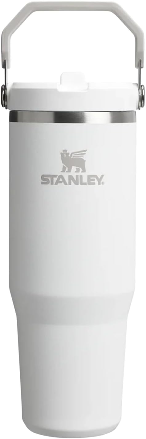 Stanley The IceFlow Flip Straw Pipetli Termos Bardak, 0.89 Litre, Beyaz