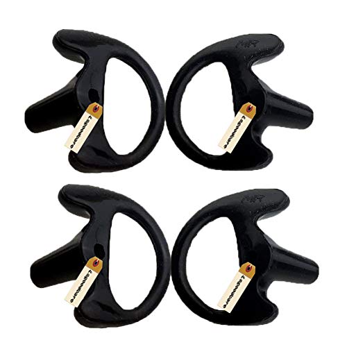 Lsgoodcare Two Pairs Rubber Silicone Replacement Earplug Earmold Ear Buds (Left and Right) for Two-Way Radio Headset Air Acoustic Earpiece Headset Walkie Talkie Earpiece,Medium Size, Black Color
