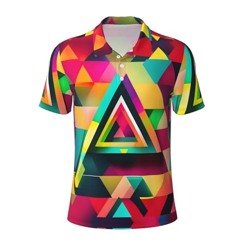 Polo de bureau et sport pour homme à manches courtes avec imprimé coloré
