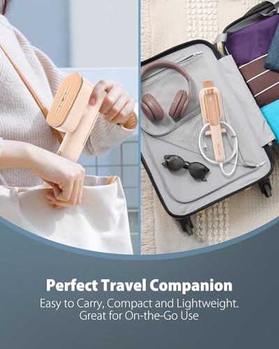 Image of Smart Steam irons Handheld Steamer for Clothes - Global Voltage Adaptation, Palm-Sized & Lightweight (0.8lb), Dual Steam Modes, Easy Wrinkle Remover, Auto Shut-Off, for Travel & Home