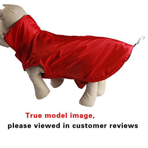 Image of JoyDaog Fleece Lined Warm Dog Jacket for Winter Outdoor Waterproof Reflective Dog Coat Red L