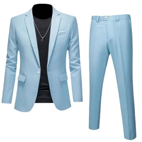 Men Suits Cardigan Outerwear Single Breasted Blazers Solid Zipper Fly Ankle Length Pants Business Pockets 6