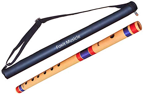 Image of Wish & Get Bamboo Flute /Bansuri, C Sharp 6 hole 17inches, Medium Free Carry Bag