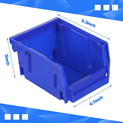 Weysat 24 Pcs Storage Bins Parts Racks, Wall Mounted Tool Storage Bins, Plastic Stackable Garage Storage Bin Organizer for Screws Bolts Nuts Nails Beads Small Hardware Parts Storage Men Gift Tools