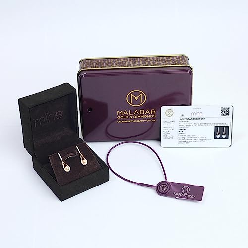 Malabar Gold & Diamonds 18Kt Rose Gold & Real Diamond Earrings for Women | 18 K (750) BIS Hallmark Gold & IGI Certified Diamond Earrings for Birthday, Anniversary &... - Image 7