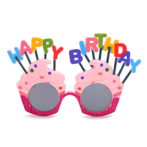 Cabilock Trendy Party Glasses for Birthday 2pcs Photo Holder Glasses Glitter Frame and Rainbow White Party Decorations