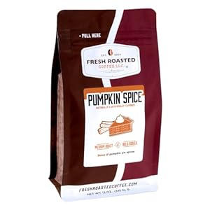 Fresh Roasted Coffee, Pumpkin Spice Flavored Coffee, 12 oz, Medium Roast, Kosher, Ground