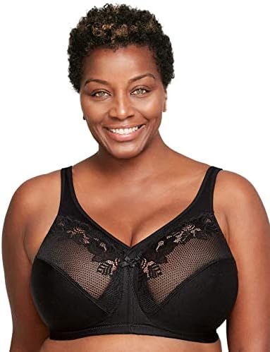 Glamorise Full Figure Plus Size MagicLift Minimizer Bra Wirefree #1003 Black