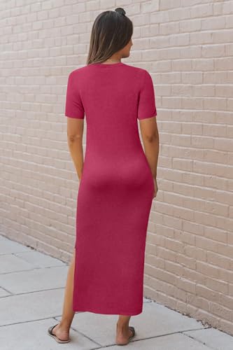 Image of Arach&Cloz Women's Wool Blend Lightweight Spring Casual T Shirts Maxi Dress 2026
