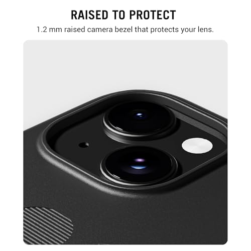 Image of DailyObjects iPhone 15 Stack Signature Magnetic Case Cover | Compatible with Magsafe | Camera & Body Protection | Shock /Scratch Proof| Dual Hybrid Protection | Wireless Charging - Carbon Black