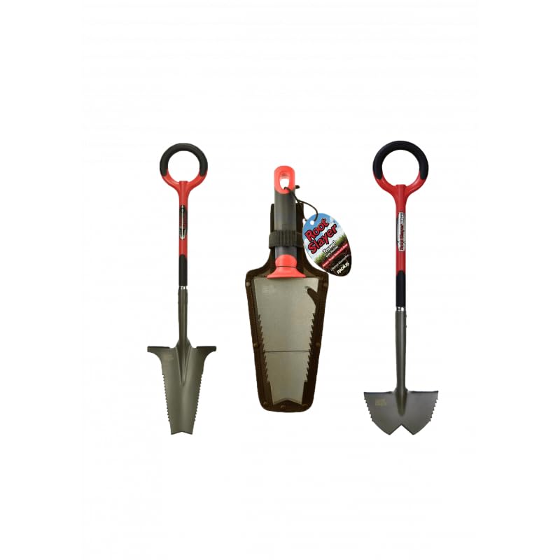 ROOTSLAYER - VENTEO - Pack Précision - Noir - Adulte - Beche à Main Dresse Bordures™ - Manche 360° - Râteau de Jardin - Acier au Carbone - Caoutchouc