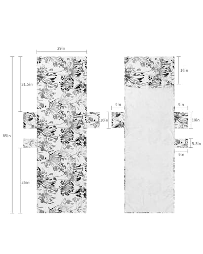Black Grey Flowers Beach Lounge Chair Towel Cover, Soft Chaise Lounge Towel with Side Pockets Patio Pool Chairs Cover for Beach/Pool Sunbathing 29x85 Watercolor Spring Floral Botanical