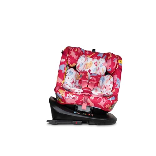 COSATTO Get Set GRO iSize - Asiento de coche giratorio de 360°, grupo 0+123, 0-36 kg, 0-12 años, ISOFIX, correa superior, orientación trasera extendida, exclusivo sistema antiescape incluido (Dino