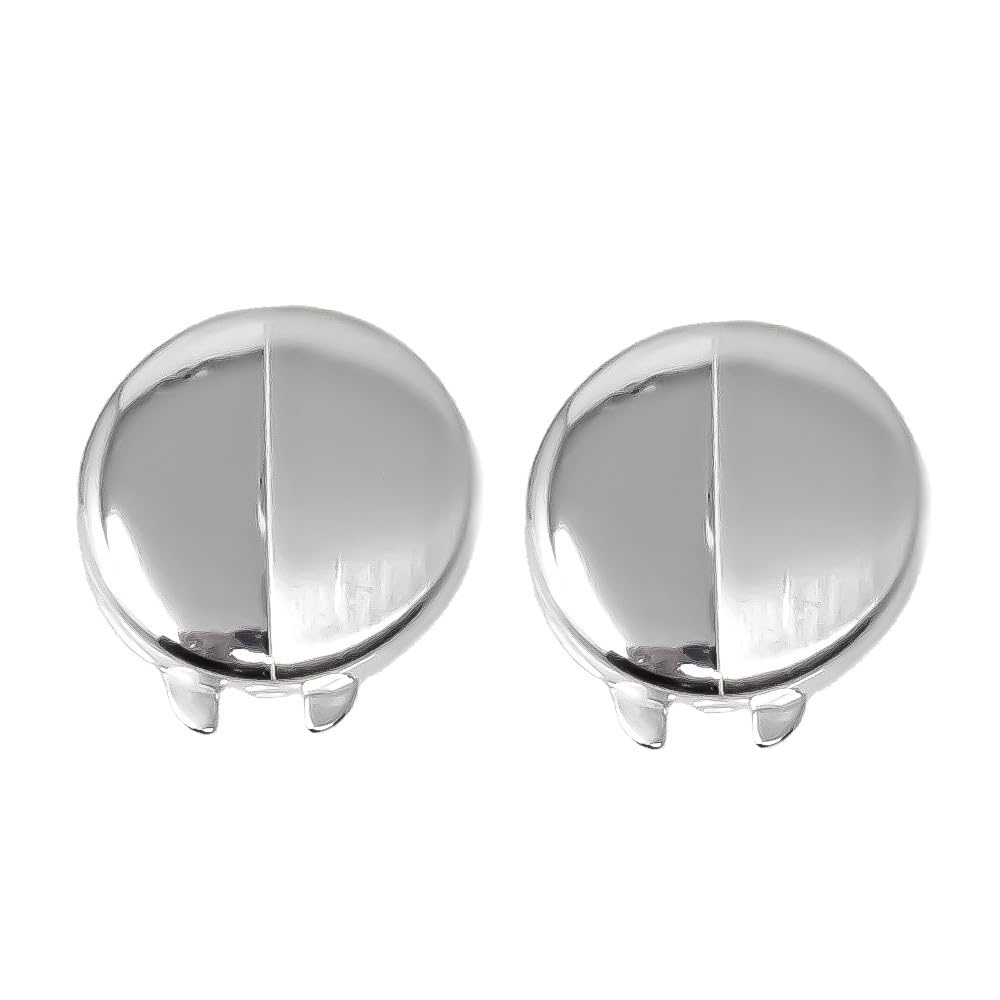 Copribottoni rotondi da uomo in argento sterling 925 da 16 mm. gemelli lucidi combinati opachi