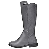 bebe Girls Riding Boots Size 2 Elastic Back Dress Winter Fashion Shoes Grey