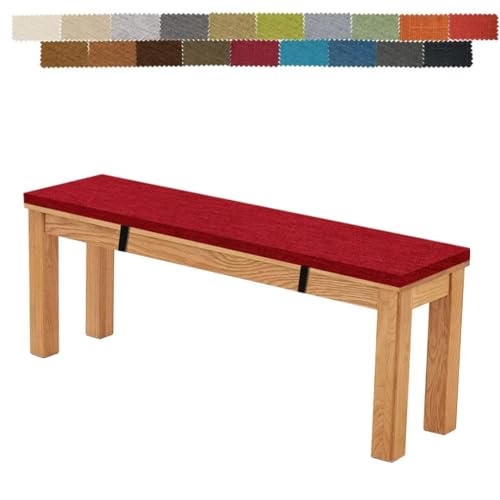 Firsttry ダイニングベンチ クッション 椅子用 長座布団 70*30*5 高密度メモリーフォーム 高反発 カバーが洗える ストラップ付き 四角形 シートクッション 食卓椅子用座布団 すべり止め付き お尻に優しい 赤ワイン