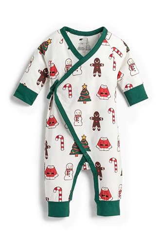 Image of monica + andy Kimono Tie Long Sleeve One Piece, 100% Organic Baby Clothes for Girls & Boys, Preemie, Newborn & Infant