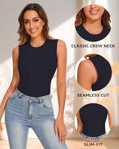 Image of LEYSHE Thermal Underwear Tank Top Fleece Shirt Cami Sleeveless Thermal Top Warm Undershirt Base Layer Women Cold Weather