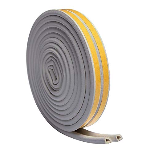 Preisvergleich Produktbild 2 Rollen 6m / 10m Anti-Kollision Dichtungsband Fensterdichtung Türdichtungen selbstklebend Fensterspalten, Staubdicht, Bruchsicher, Lärmschutz (10m*D-Typ, Grau)