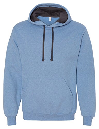 Fruit of the Loom Sofspun Hooded Pullover Sweatshirt Carolina Heather XL