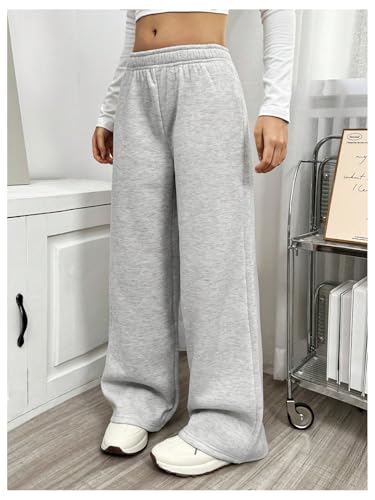 SHENHE Girl's Y2k Baggy Sweatpants Elastic Low Rise Straight Leg Athletic Pants4