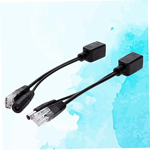 2pcs Poe Injector Wire Splitter Full Cable Adapter para Cámaras IP y Dispositivos Inalámbricos Negro miniatura 4