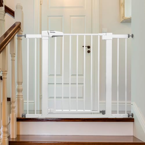 Babeliometalbabygate2943autocloseeasyinstallpetgateextrawidewalkthruchildsafetygate30tallpressuremounteddoggatefordoorwaysstairswhite  Urban Country Home Decor Babelio metal baby gate 29 43 auto close easy install pet gate extra wide walk thru child safety gate 30 tall pressure mounted dog gate for doorways stairs white  urban country home decor