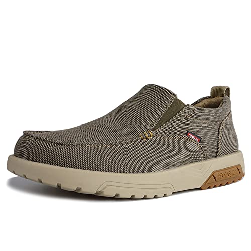 YONGJIA Men's Slip On Loafers with Arch Support Extra Cushioning and Pain Relief Orthopedic Casual Non Slip Walking Boat Shoes with Rubber Sole