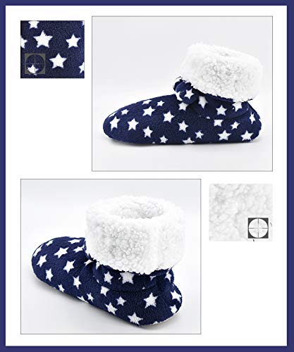 Image of DICUIRD Womens Thick & Warm Slipper Socks with Grippers - Christmas House Slippers