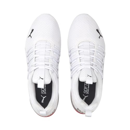Image of PUMA Men's Axelion Ls Running Shoes, Puma White High Risk Red, 7.5