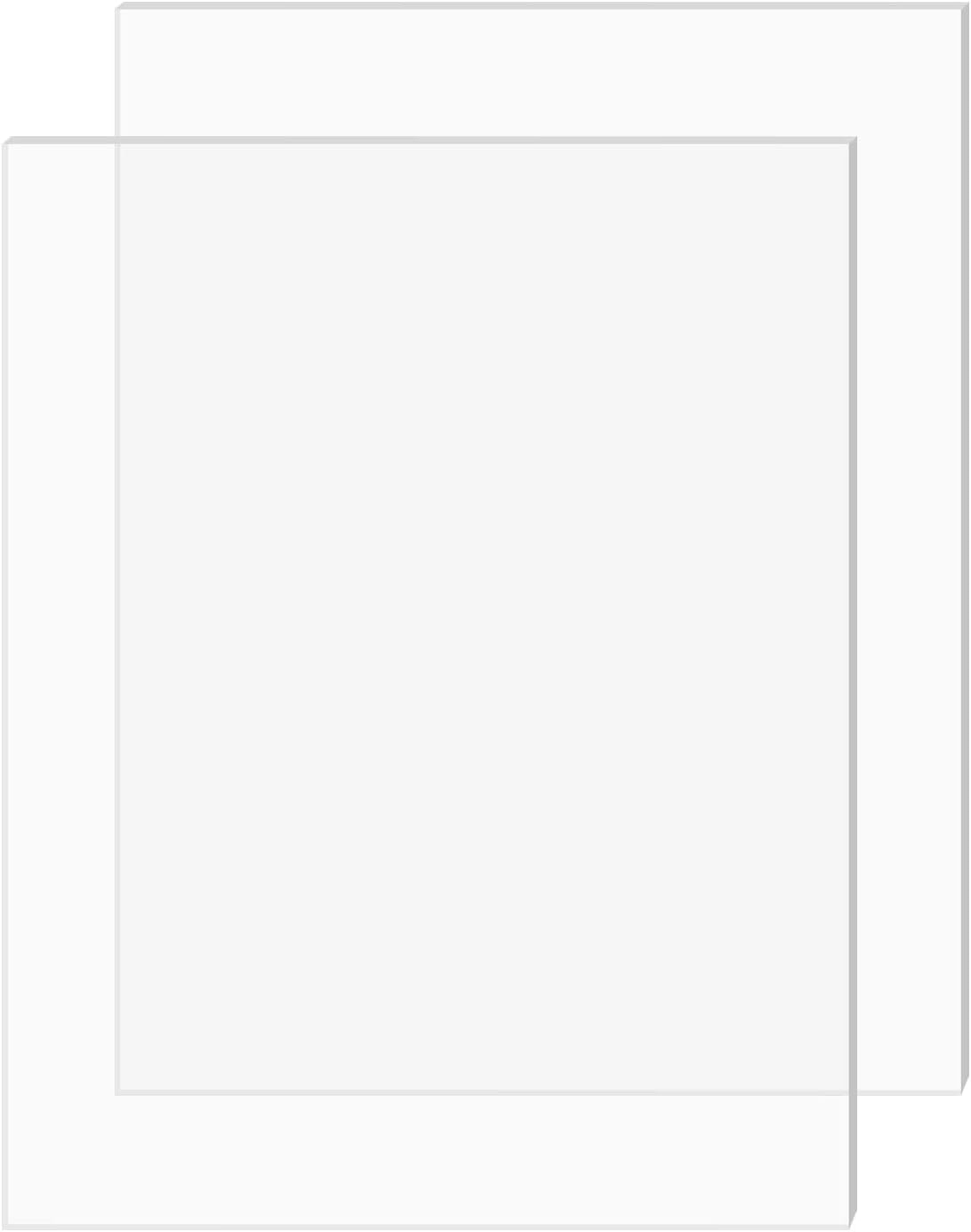 BPA® Clear cast acrylic sheet measuring 5" x 7" and, thick (2mm) with a pack of 2 pieces. It is transparent and made of plastic plexiglass, can be used for photo frame replacement, DIY projects
