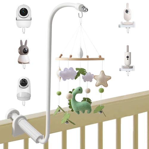 Mobile Halterung für Babybett, Multifunktional 80cm Mobile Halterung Wickeltisch, Verstellbar Mobile Halter für Aufhängung Windspiele Bettglocke, Universell Babyphone Halterung, Kamera Halterung