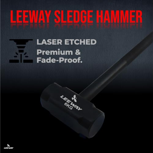 Image of LEEWAY 6 Kg Sledge Hammer for Strength Training, Gym Hammer, ClubBell, MaceBell for Full Body, Shoulder, Grip and Forearm Workout, Stretching Exercise Sledgehammer (Hammer, 6 kg)
