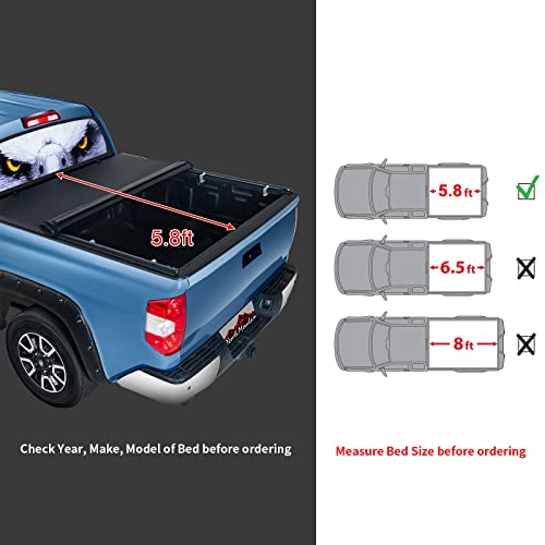 North Mountain Soft Roll Up Truck Tonneau Cover For Chevy Silverado/Gmc Sierra 1500 5.8Ft Truck Bed, Fits 2019-2023 Chevy Silverado 1500/Gmc Sierra 1500 New Body 5.8Ft Fleetside/Styleside Bed #TOP3