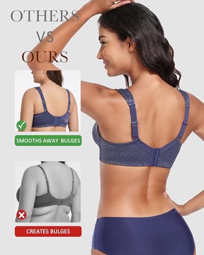 Image of Lemorosy Women's Plus Size Full Coverage Non Padded Wireless Minimizer Bra -Comfort and Double Support